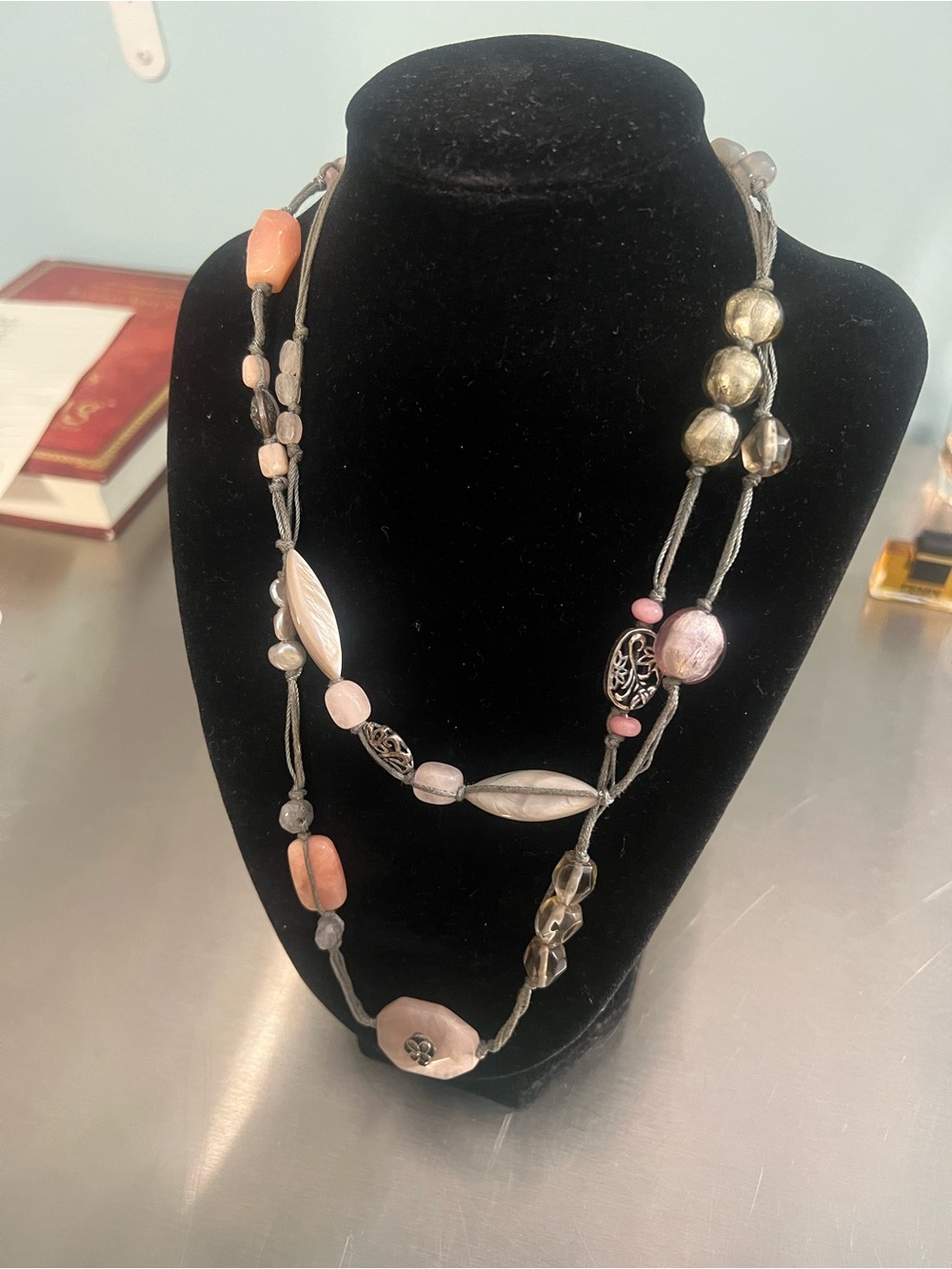 Silpada Layered Pink and Pearl Bead Necklace - Picture 3 of 4